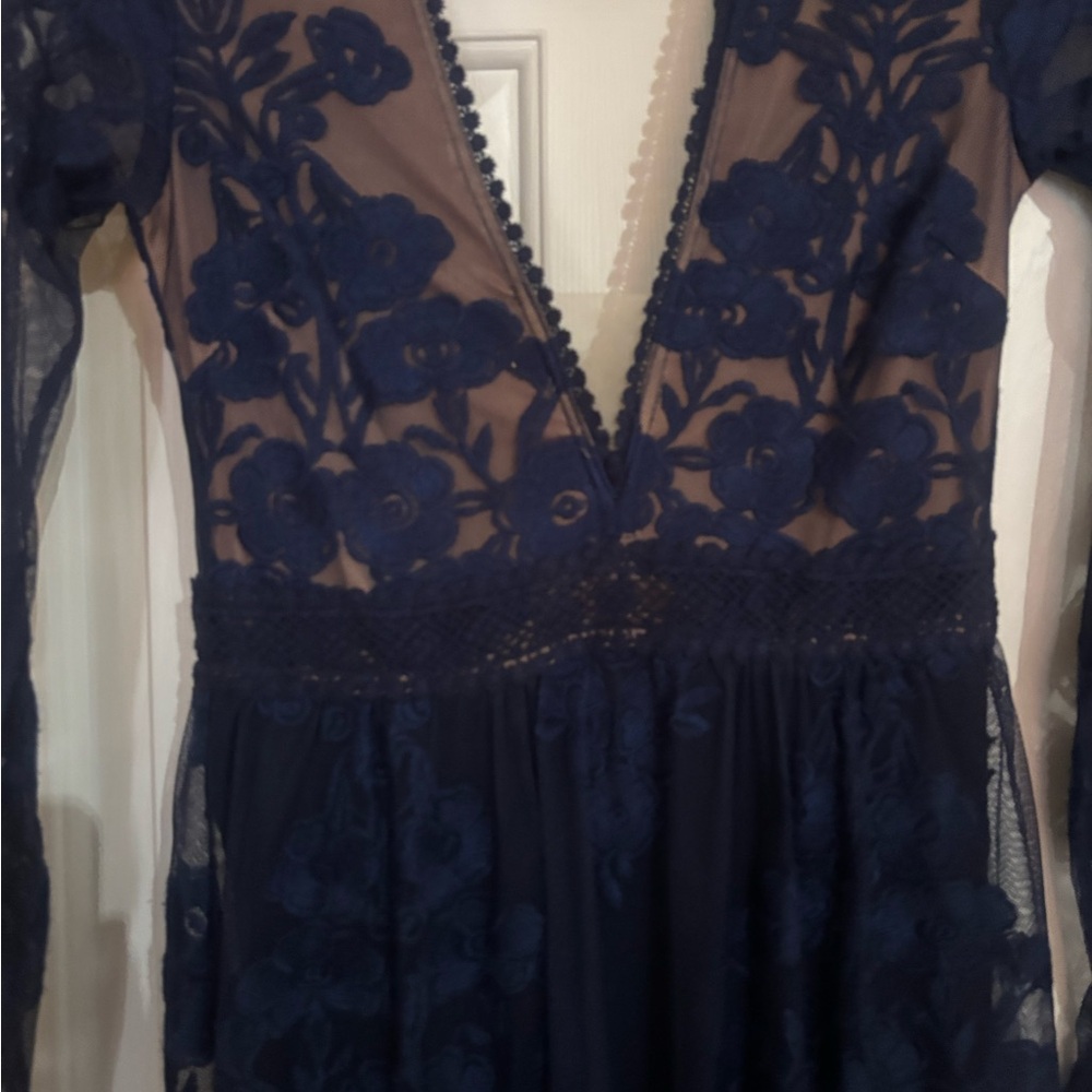 For Love And Lemons Navy Long Sleeve Dress - Picture 2 of 8